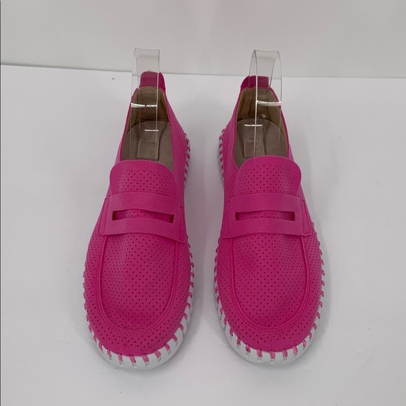 Ilse Jacobsen Tulipu penny loafer shoe Rose pink white platform violet new 40 10 - Picture 3 of 6